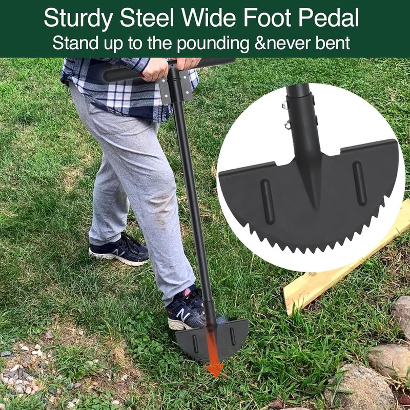 Oliynedy Lawn Edger Tool, Manual Grass Edger Long Handle 36 inch, Steel Hand Saw-Tooth Border Half Moon Edger Shovel for Yard, Garden, Landscaping, Sidewalk, Cable Burying - Image 4